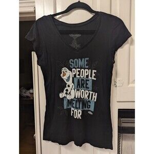DISNEY FROZEN OLAF SOME PEOPLE ARE WORTH MELTING FOR T-SHIRT JUNIOR SZ M